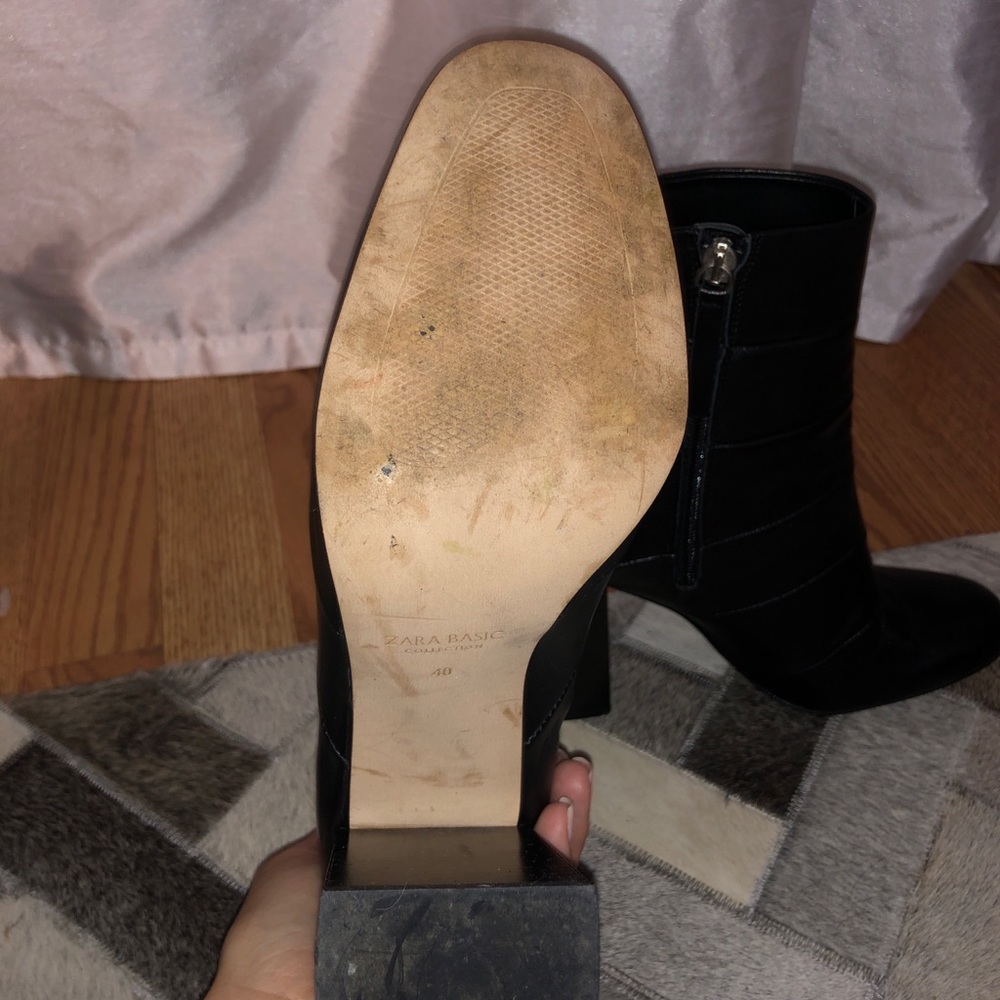 Zara Leather Heeled booties